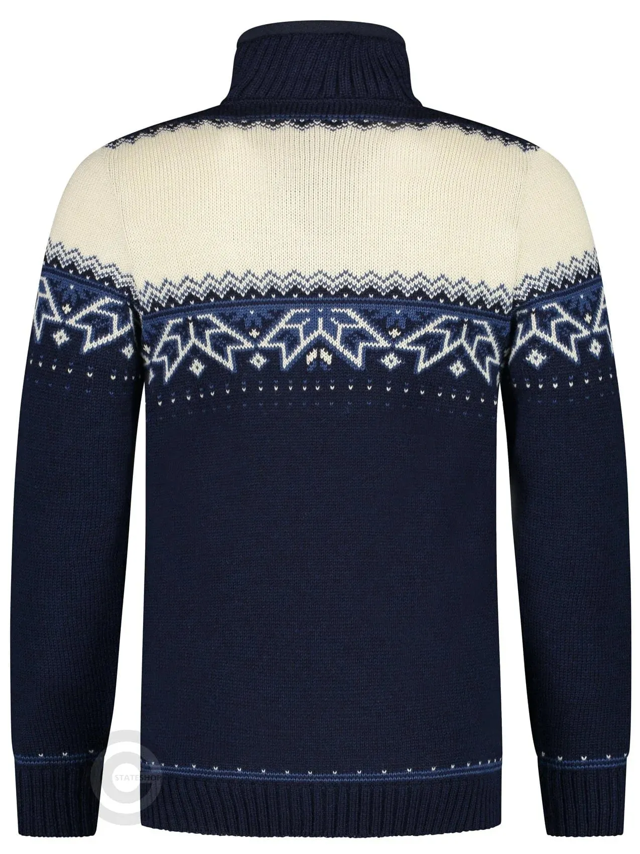 Nordic sweater with traditional star pattern, darkblue