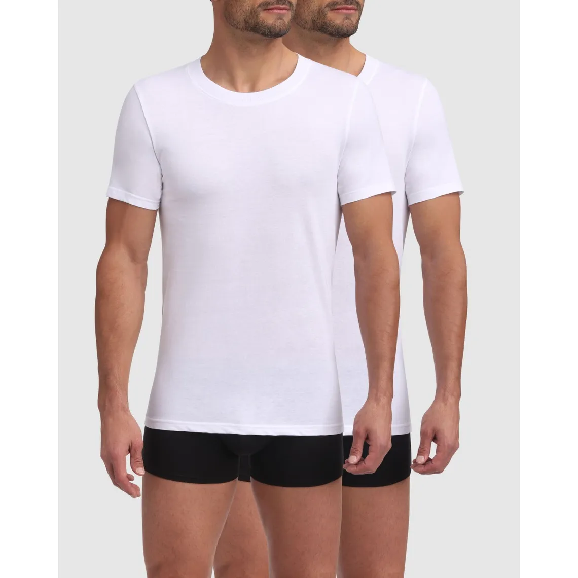 Pack de 2 t-shirts homme col rond blancs en coton Dim - Maillot de corps Homme sur MenCorner