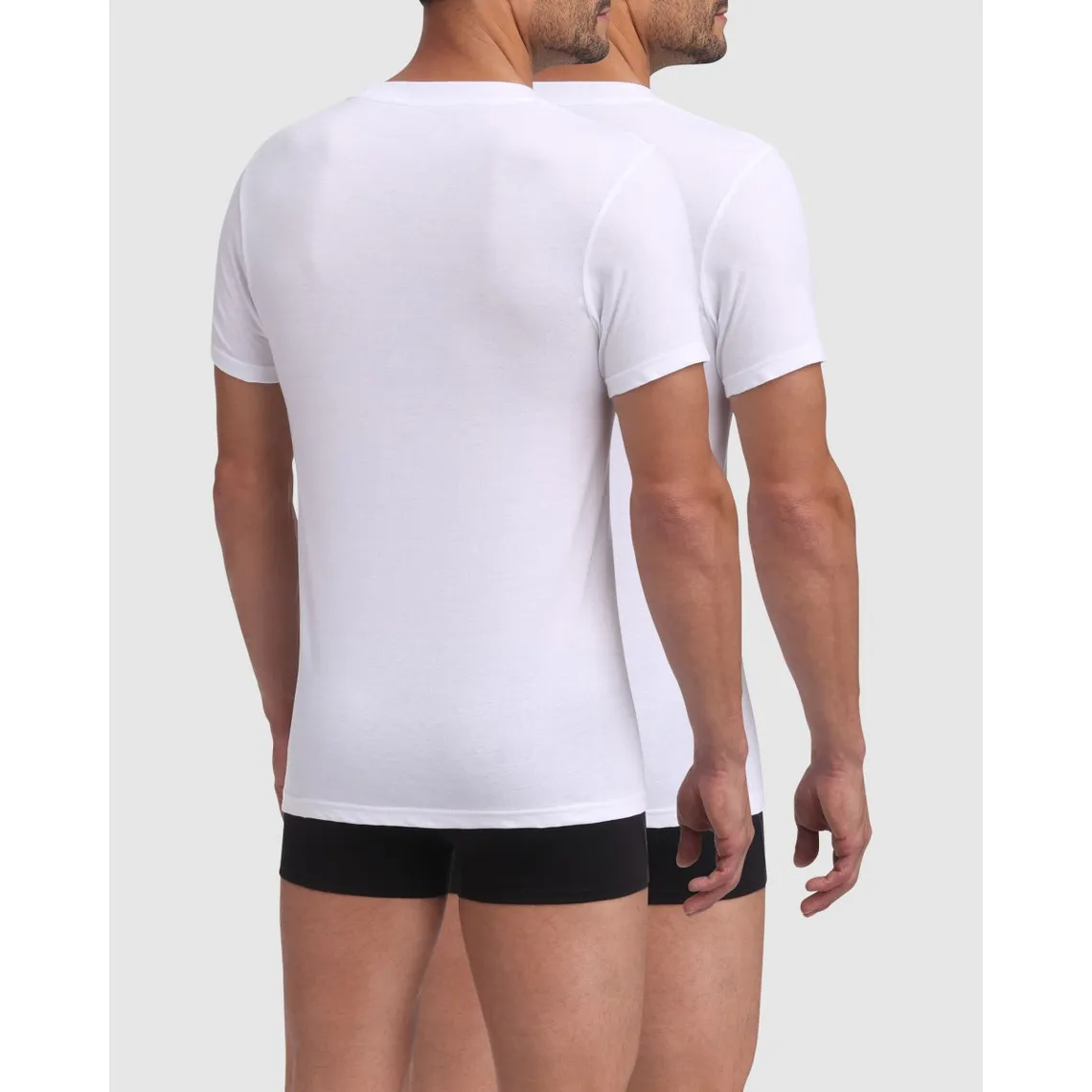 Pack de 2 t-shirts homme col rond blancs en coton Dim - Maillot de corps Homme sur MenCorner