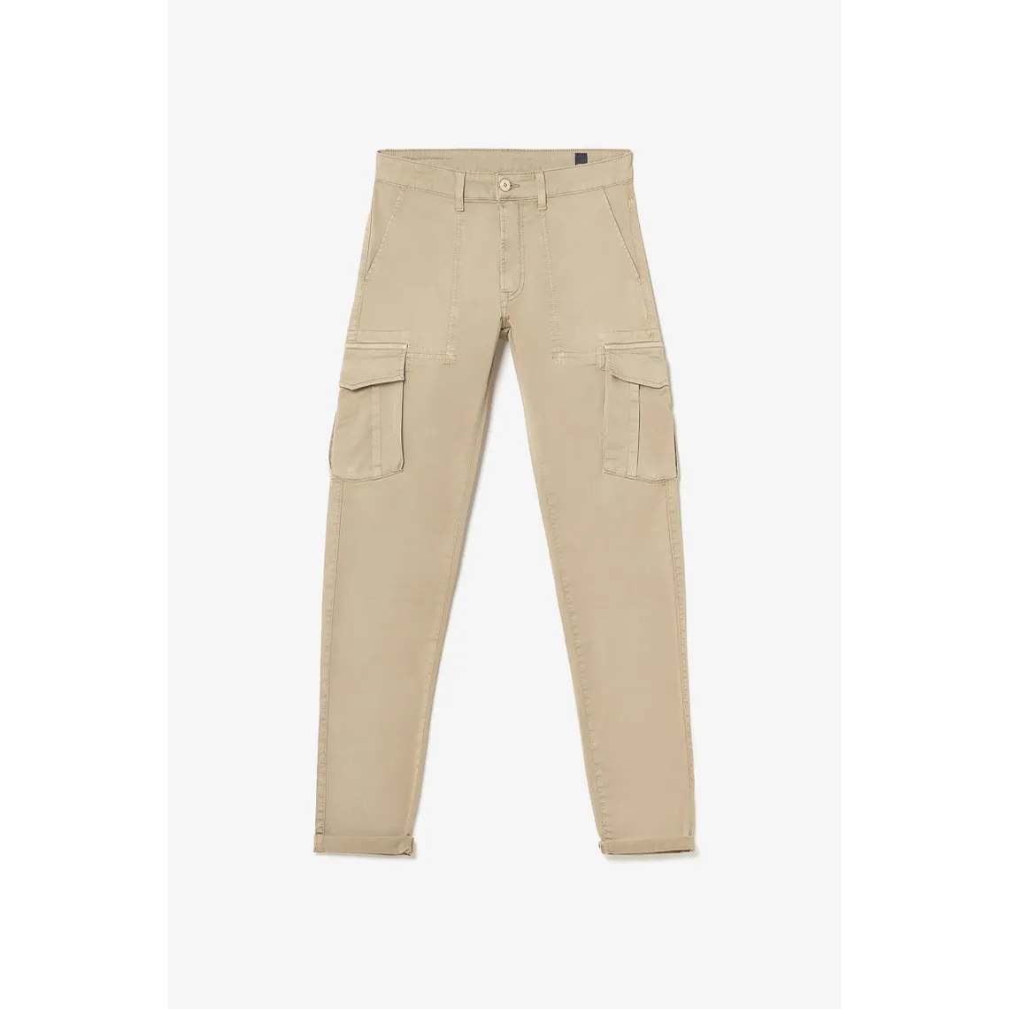 Pantalon cargo Lakme beige sable blanc en coton Le Temps des Cerises - Pantalon Homme sur MenCorner