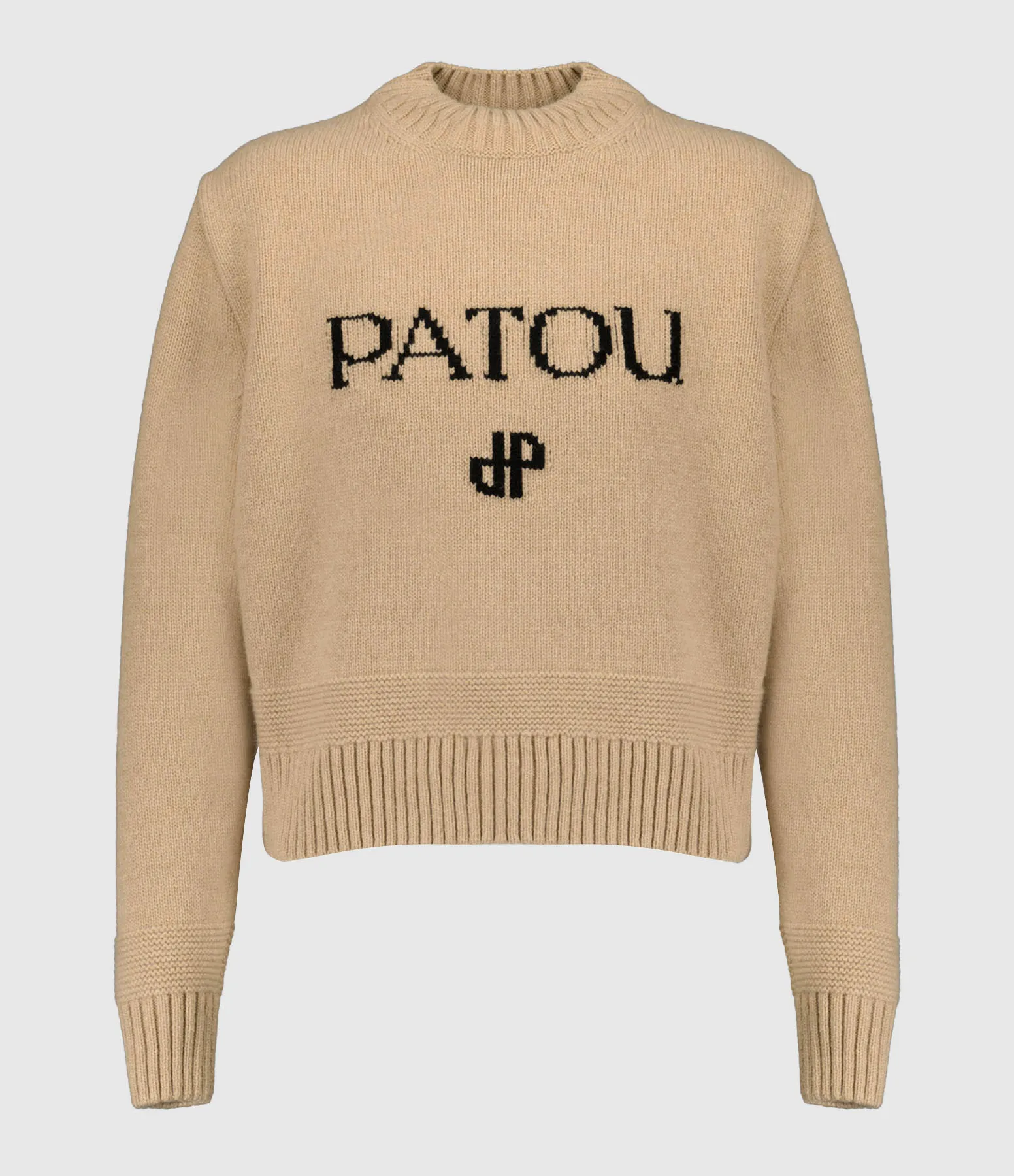 PATOU Partager  Pull Patou Jp Intarsia Laine Marron  