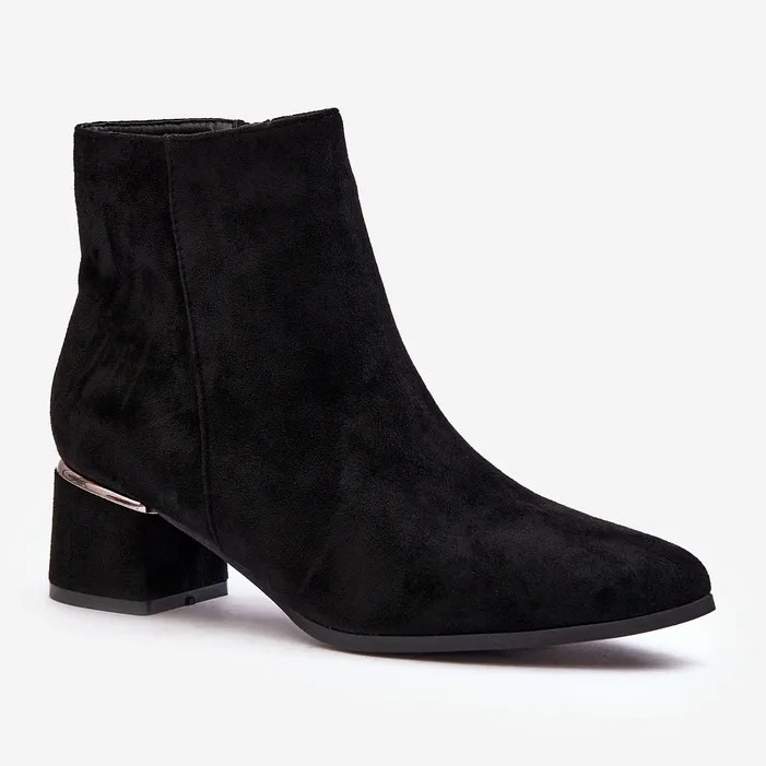 PE1 Bottes à talons hauts en daim pour femmes noires Mebassa le noir