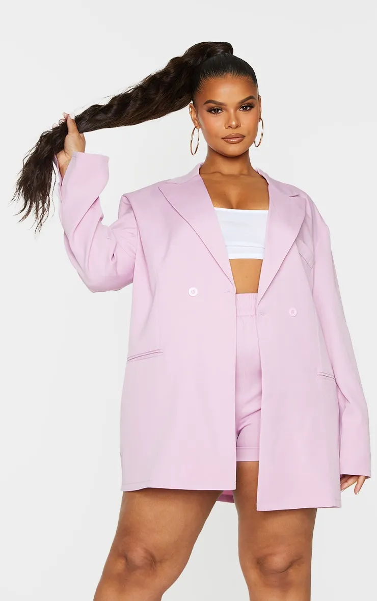 Plus Blazer lilas oversize coupe ample