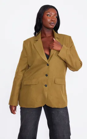 Plus Blazer vert olive de tailleur oversize