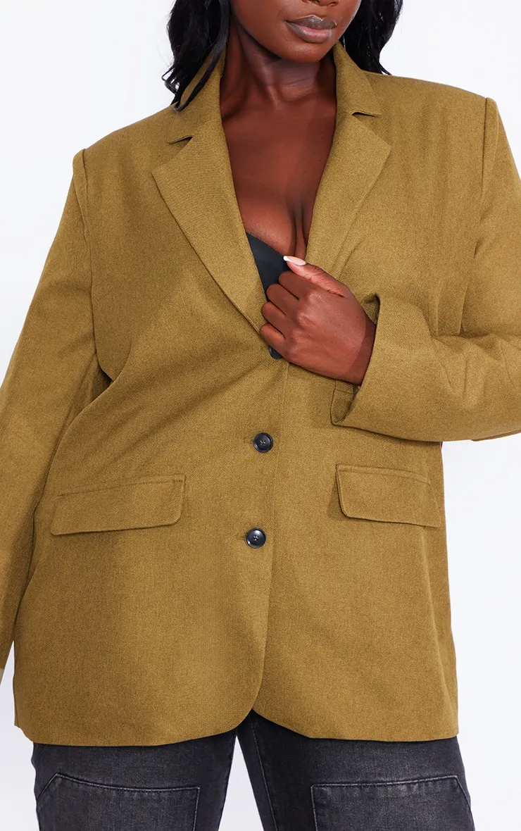 Plus Blazer vert olive de tailleur oversize