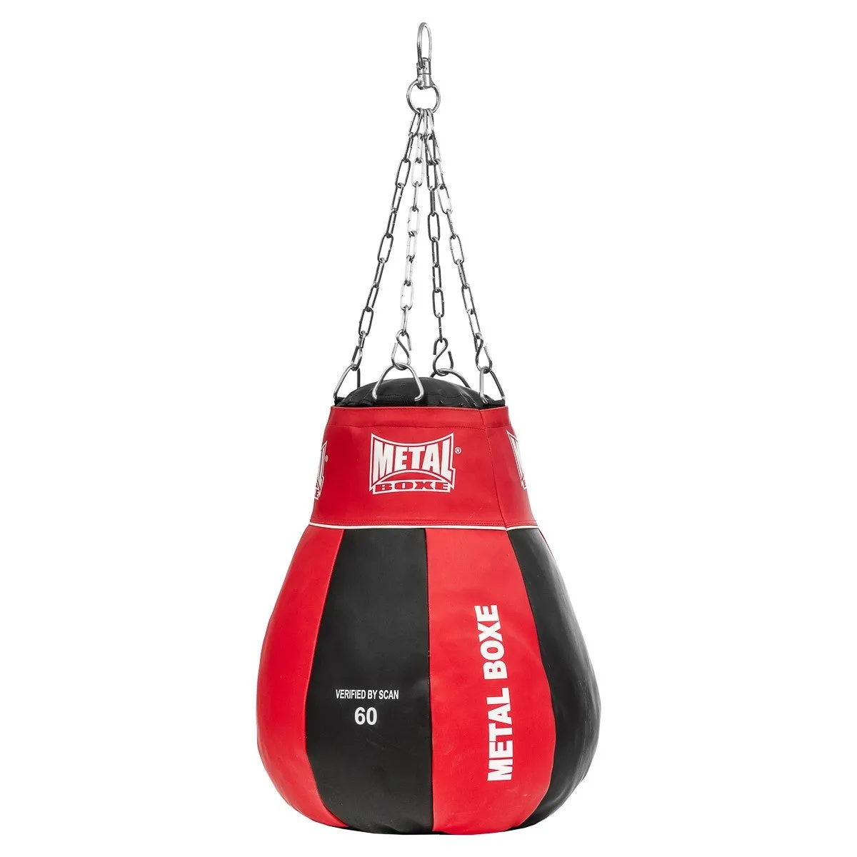 Poire à Uppercut Metal Boxe - Noir/Rouge - Plein - 60 cm