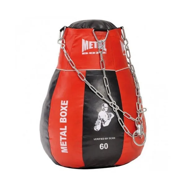 Poire à Uppercut Metal Boxe - Noir/Rouge - Plein - 60 cm