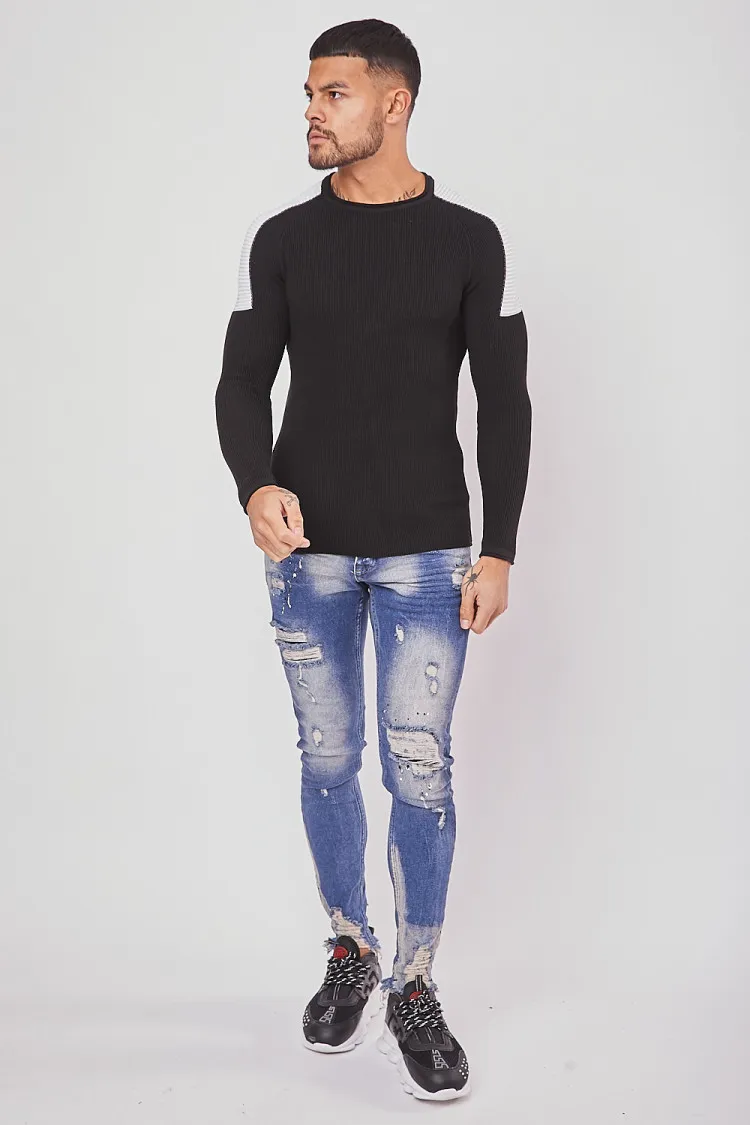 Pull fin bi couleur slim