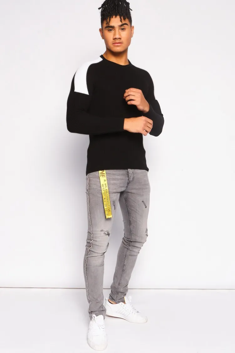 Pull fin bi couleur slim