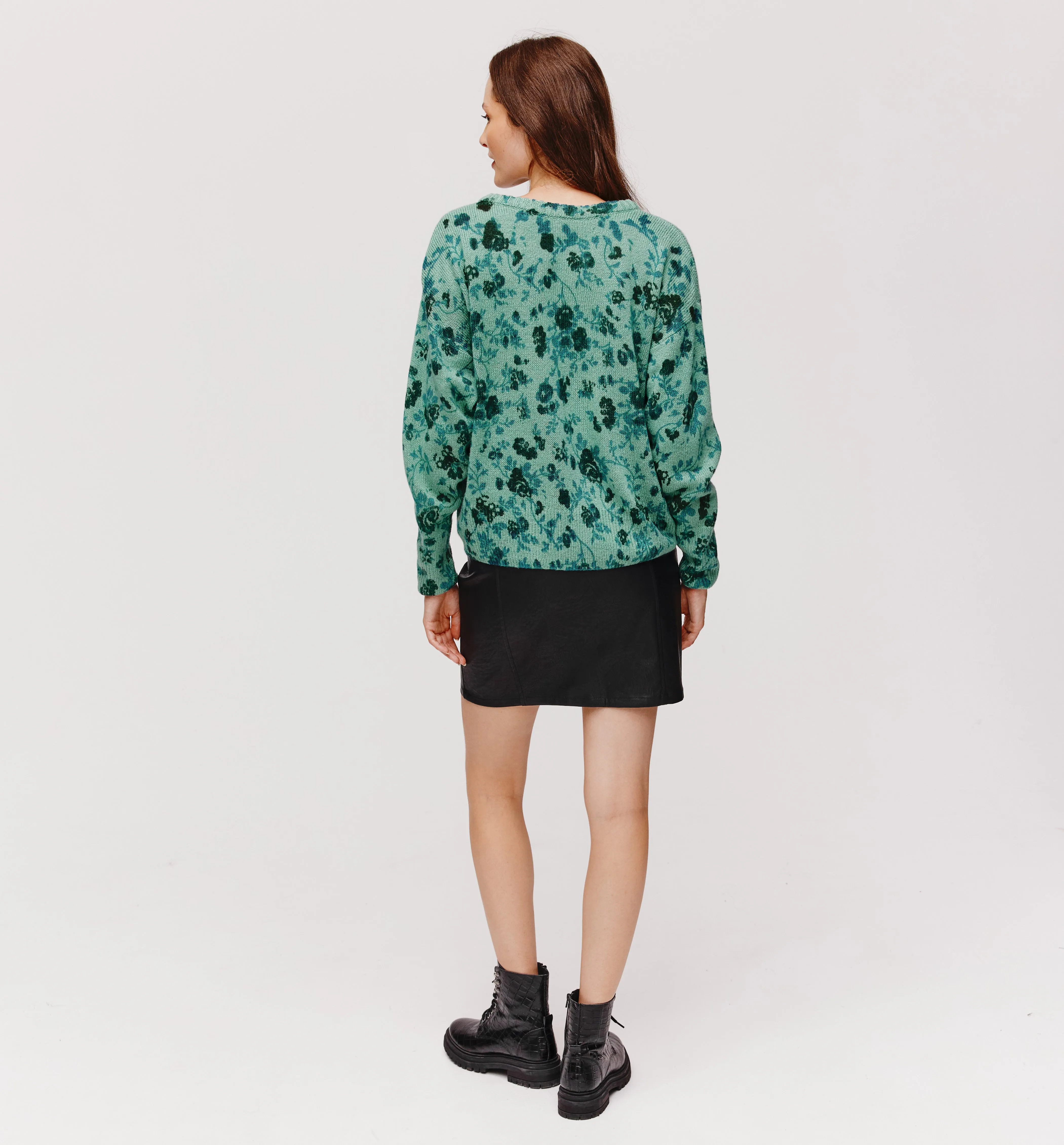 Pull à fleurs Femme - Imprimé marine