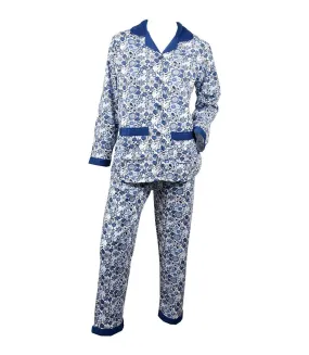 Pyjama Femme Long Boutonné Confort 1011 Pyjama Marine