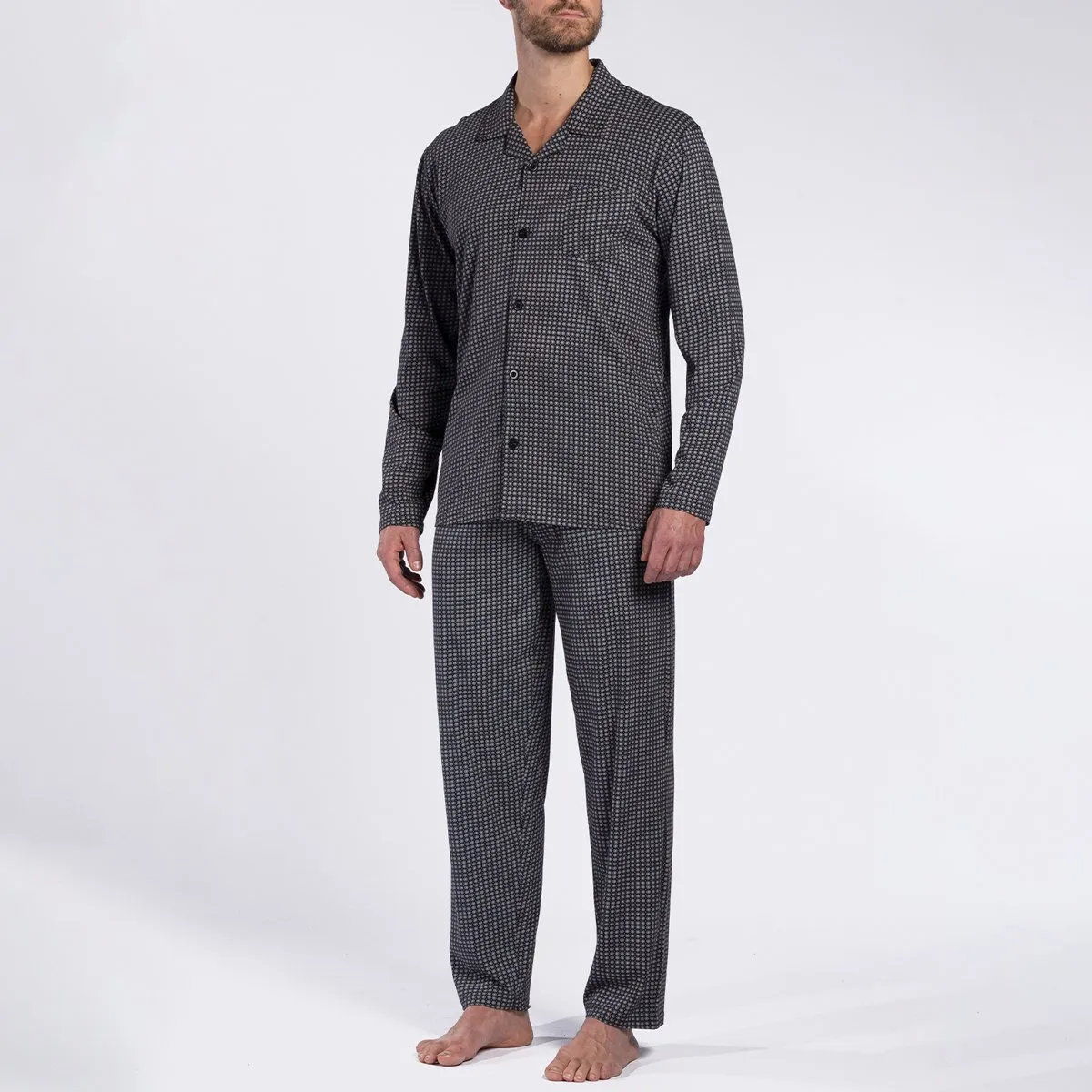 Pyjama homme EPICE noir/imprimé