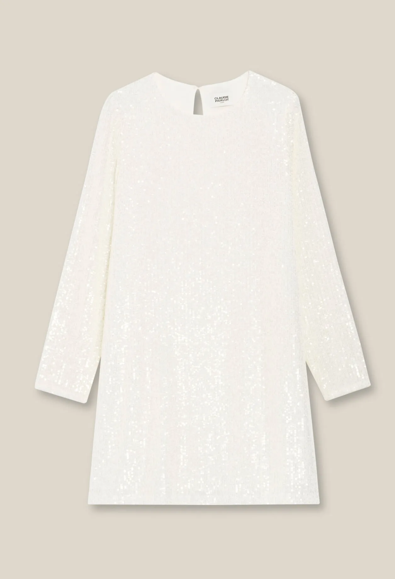 Robe courte Rififi sequins écrue | Claudie FR