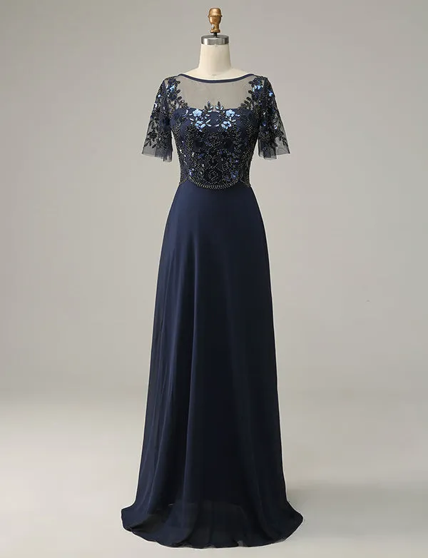 Robe de la mère de mariée à sequins et à appliques