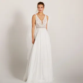 Robe De Mariée Dos Nu Plongeant Blanche