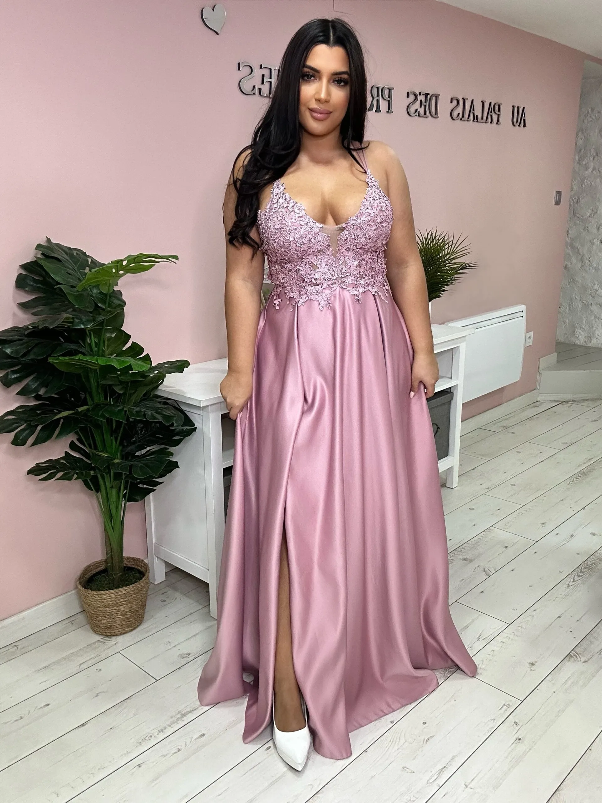 Robe de soirée 9372 vieux rose