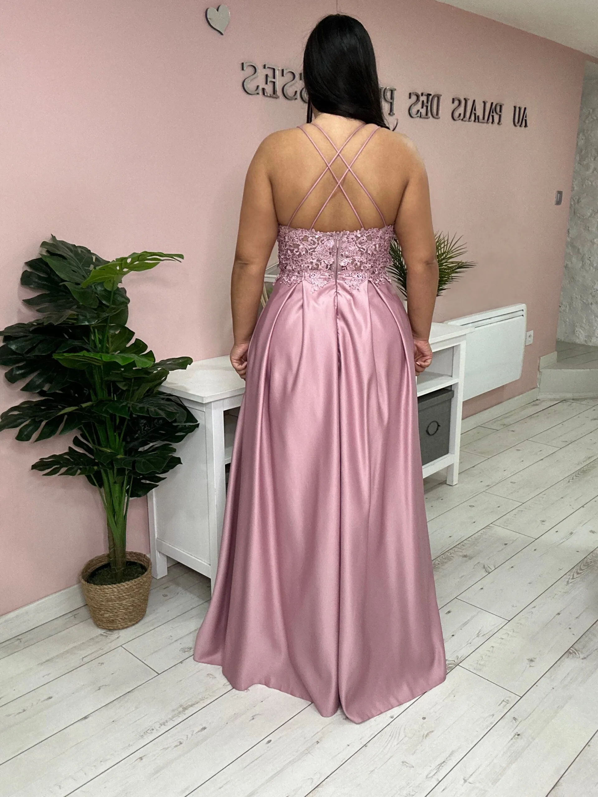 Robe de soirée 9372 vieux rose