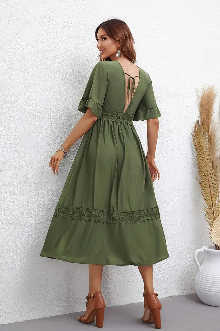 Robe Pour Mariage Champêtre  Kaki