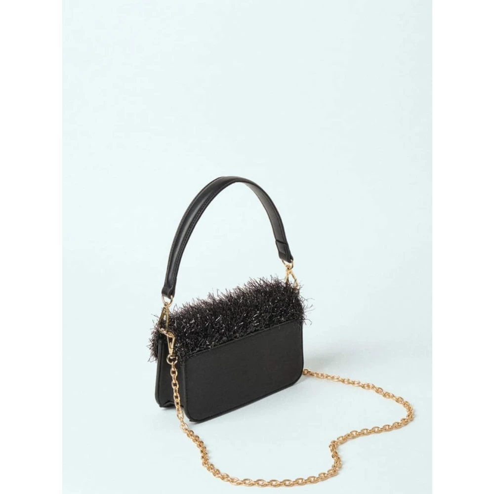 Sac bandoulière noir avec détail doré