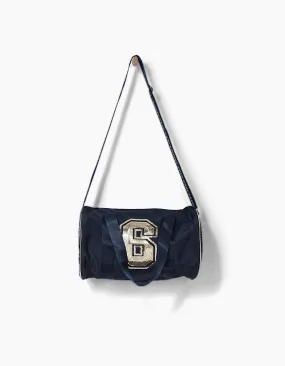 Sac bowling navy avec n°6 sequins dorés fille