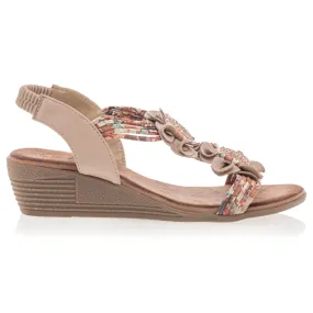 Sandales / nu-pieds Femme Beige Divina : Sandales / Nu-pieds . Besson Chaussures