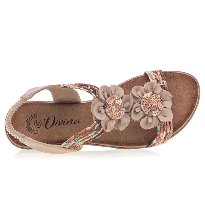 Sandales / nu-pieds Femme Beige Divina : Sandales / Nu-pieds . Besson Chaussures