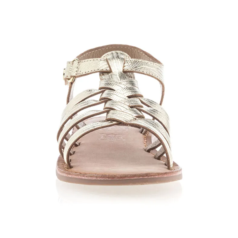 Sandales / nu-pieds Fille Or Lulu Castagnette : Sandales / Nu-pieds . Besson Chaussures