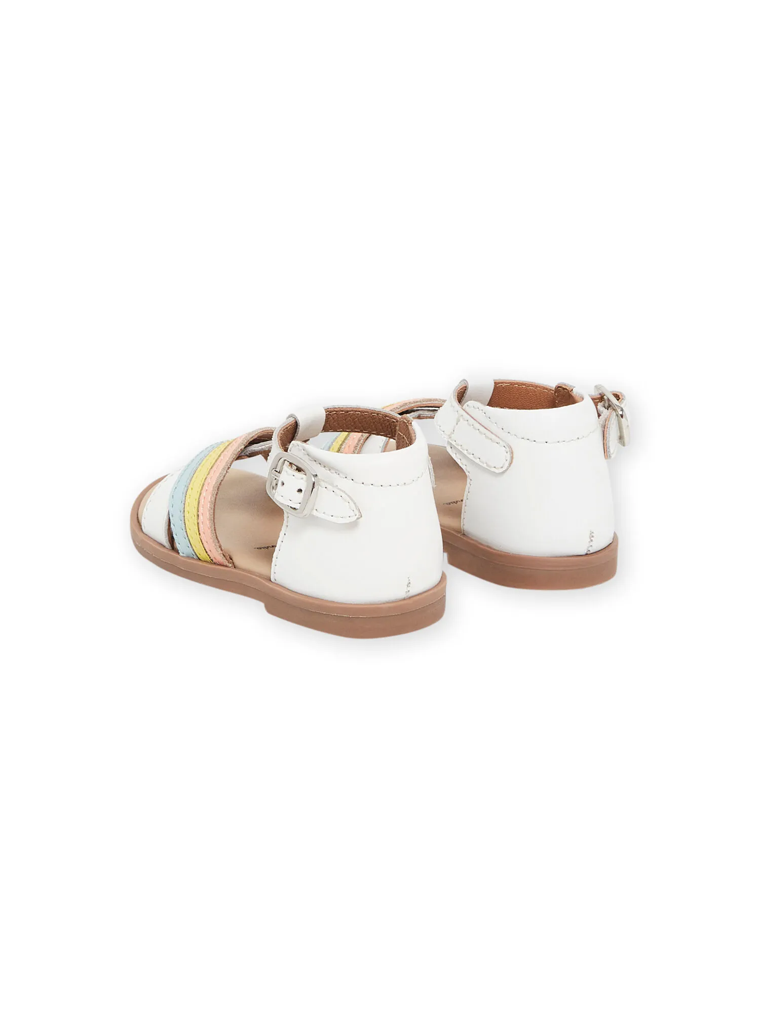 Sandales blanches en cuir