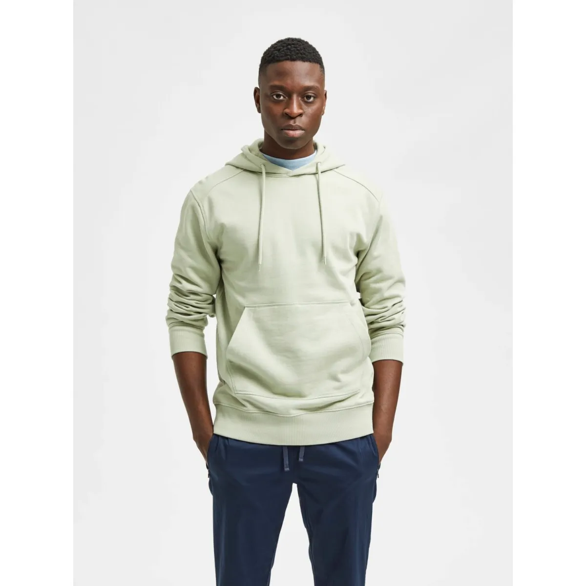 Selected - Sweat à capuche vert amande