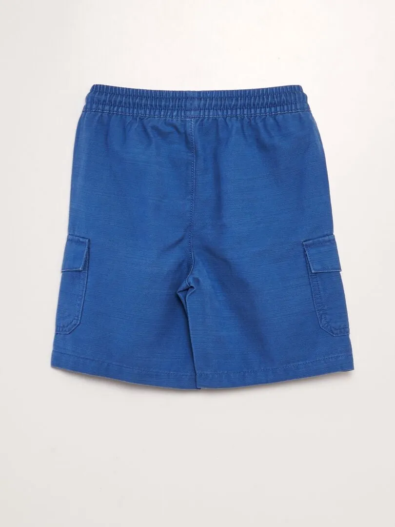 Short avec poches sur les côtés - Bleu