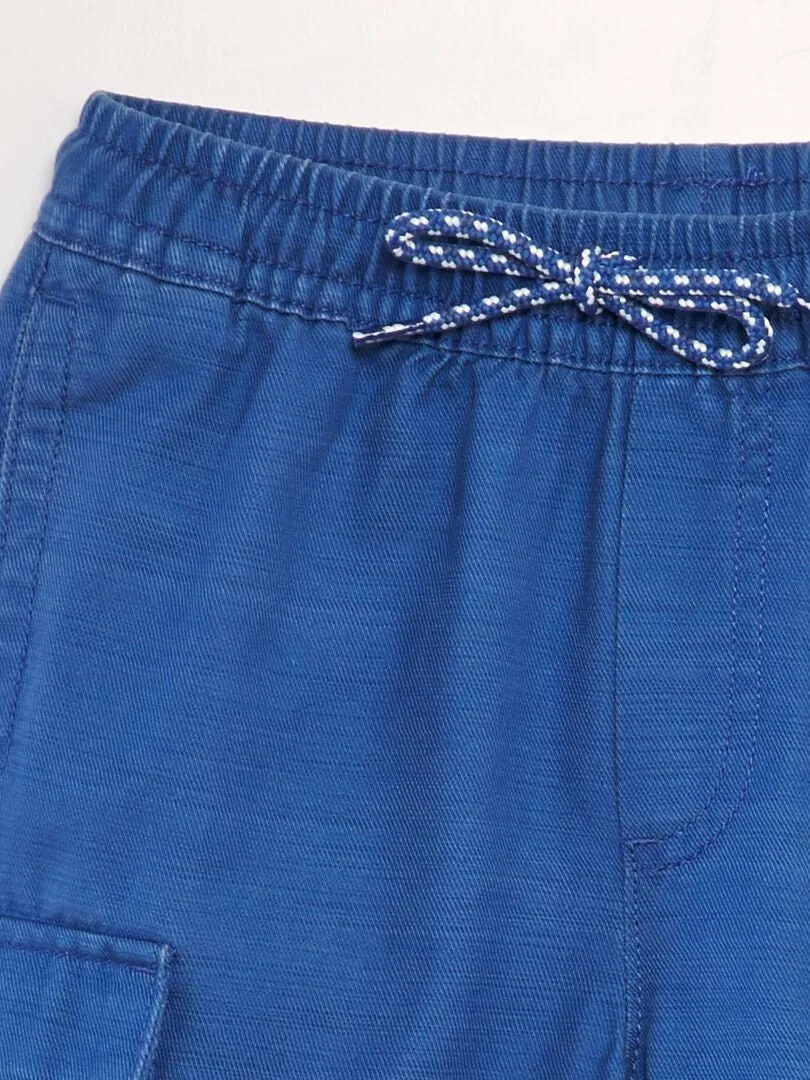 Short avec poches sur les côtés - Bleu