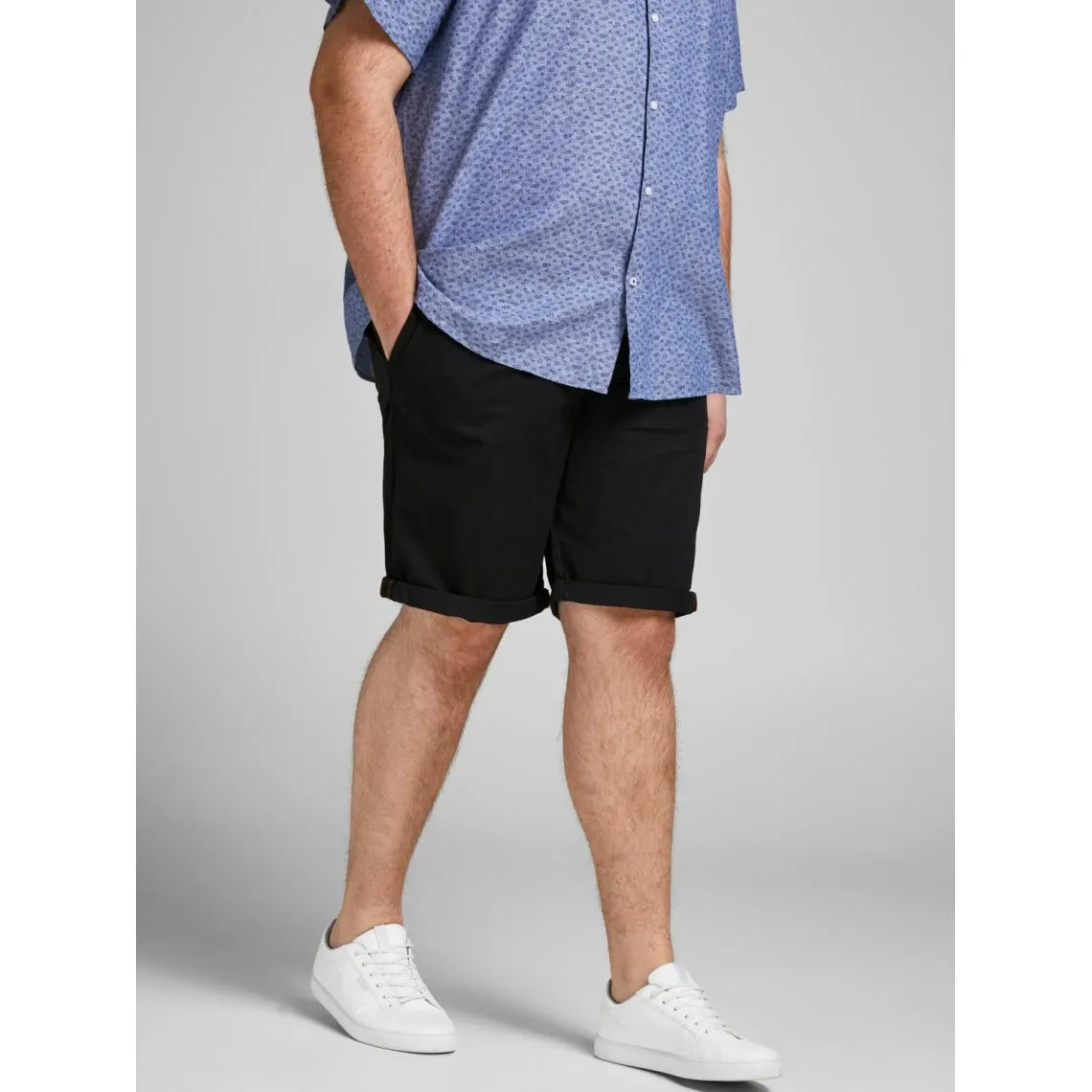 Short chino homme noir en coton | 3 Suisses