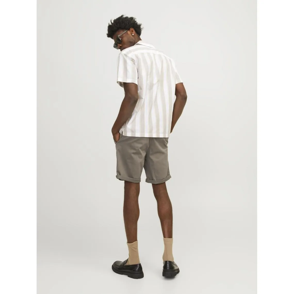 Short chino homme vert olive en coton | 3 Suisses