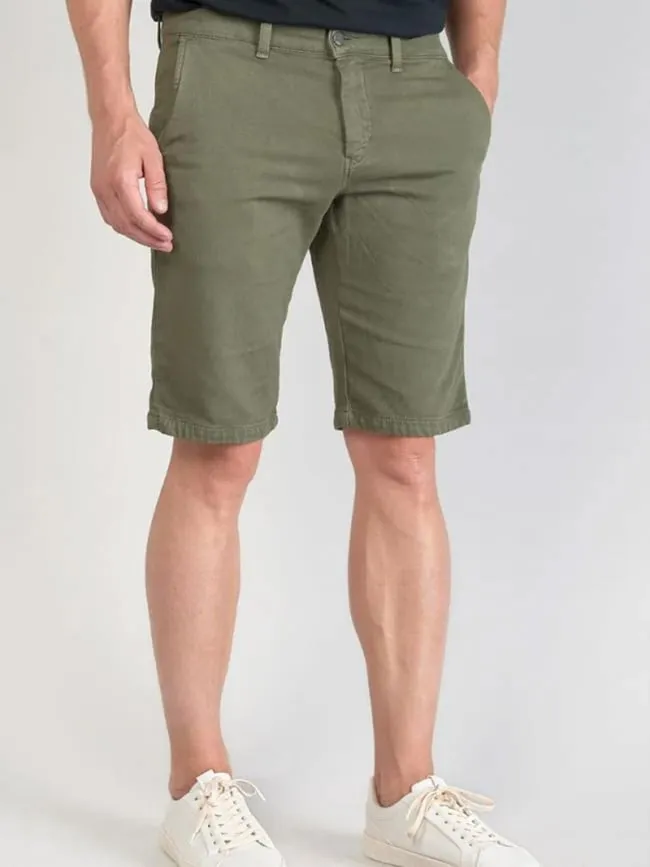 Short chino jogg swoop kaki homme - Le Temps Des Cerises | wimod