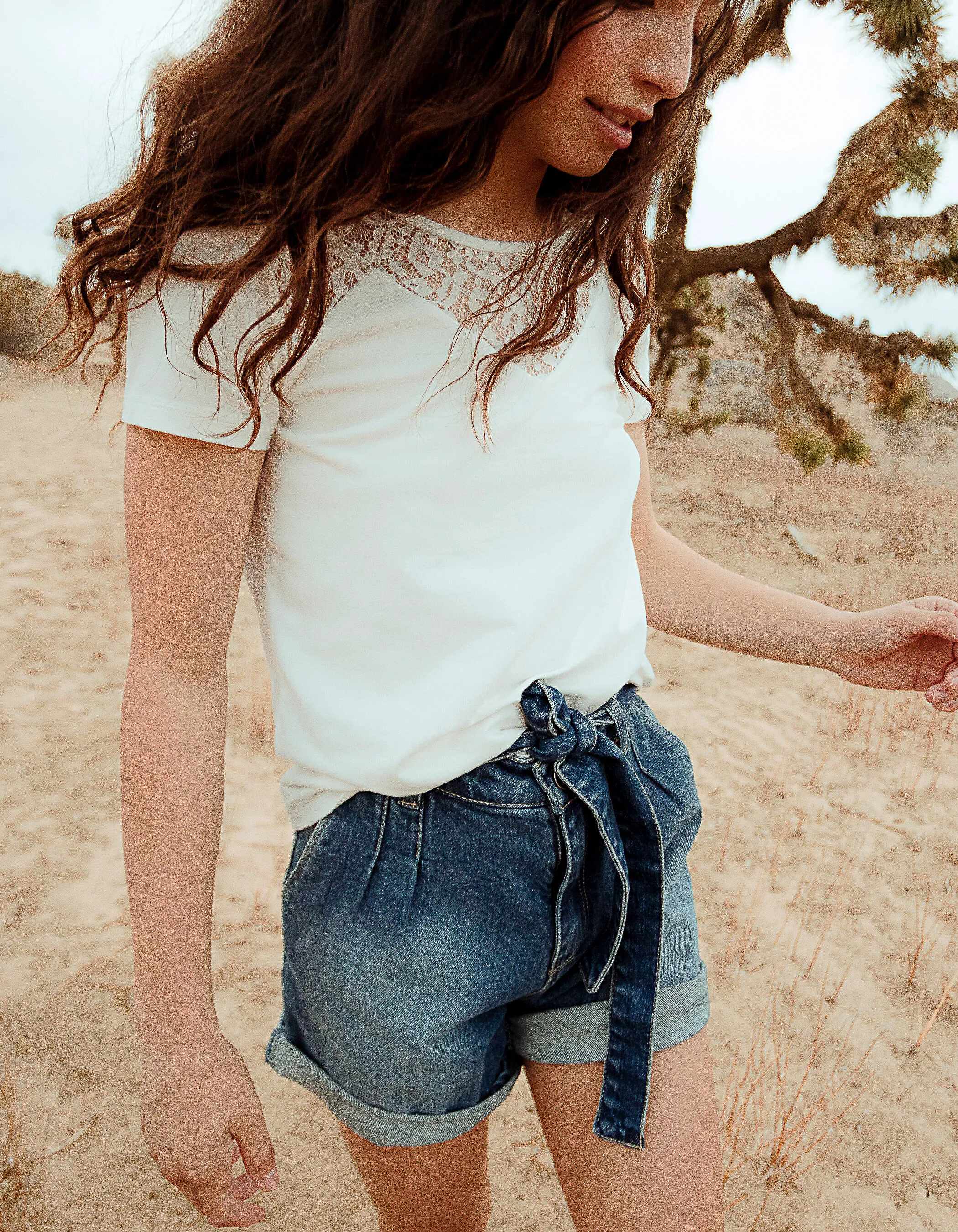 Short mom en jean stone blue fille