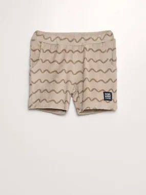 Short éponge imprimé 'NAME IT' - Beige