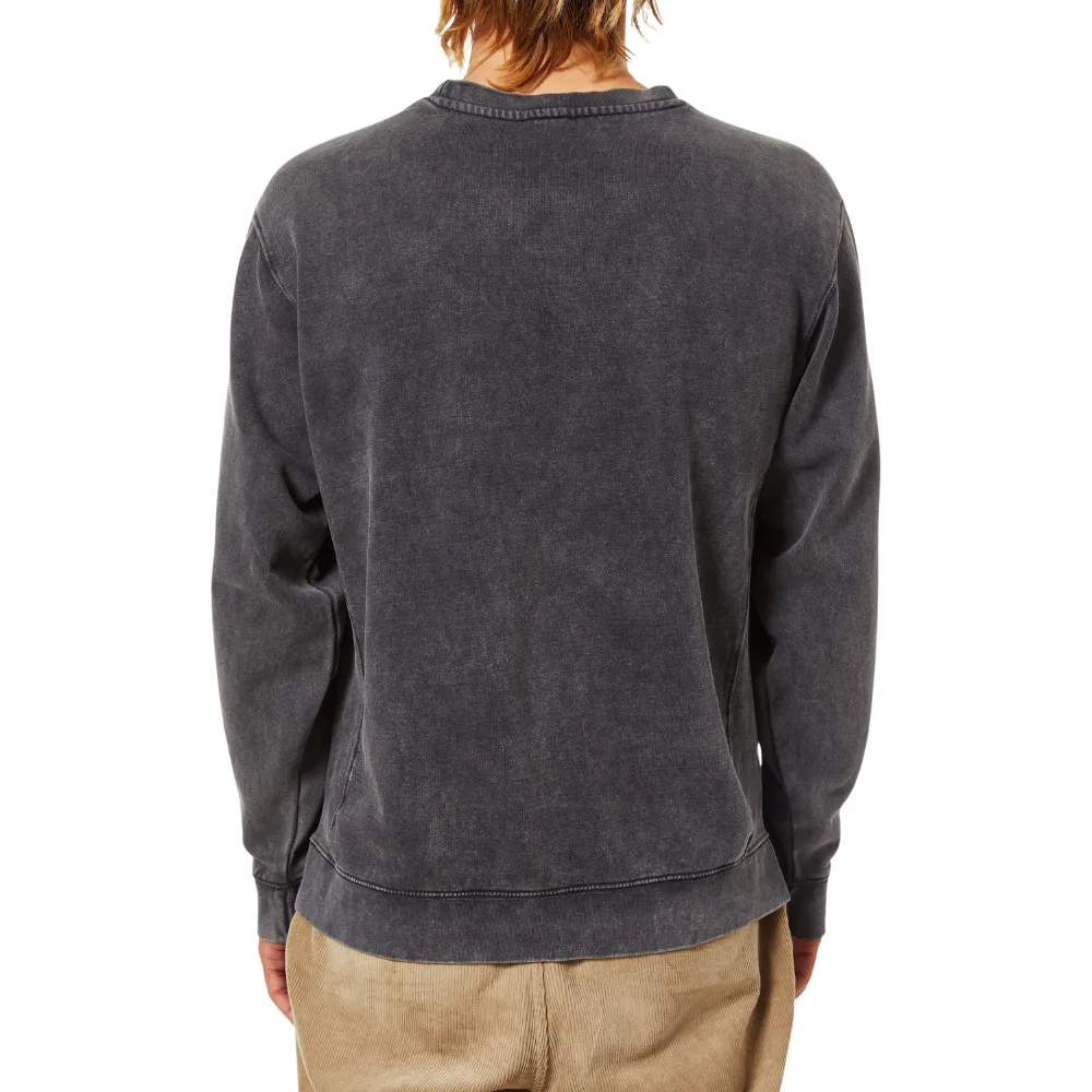 Solid Crew Sweater Black Sand Wash