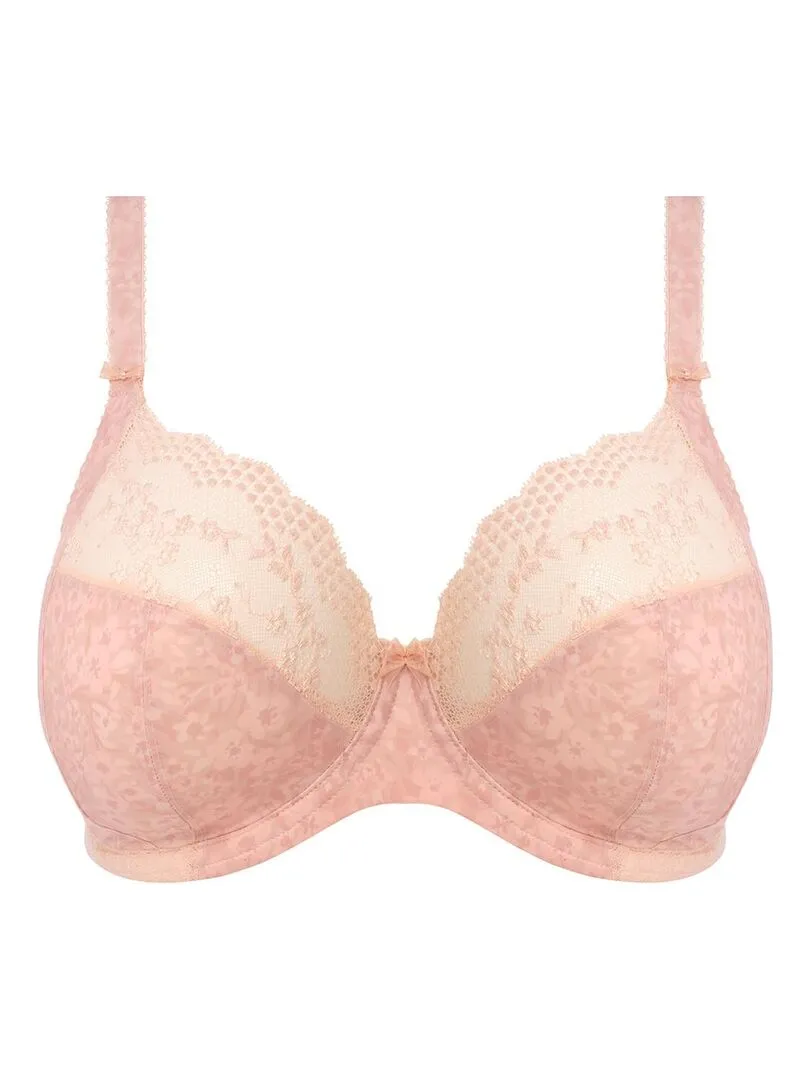 Soutien-gorge plongeant grande taille à armatures Lucie - Rose