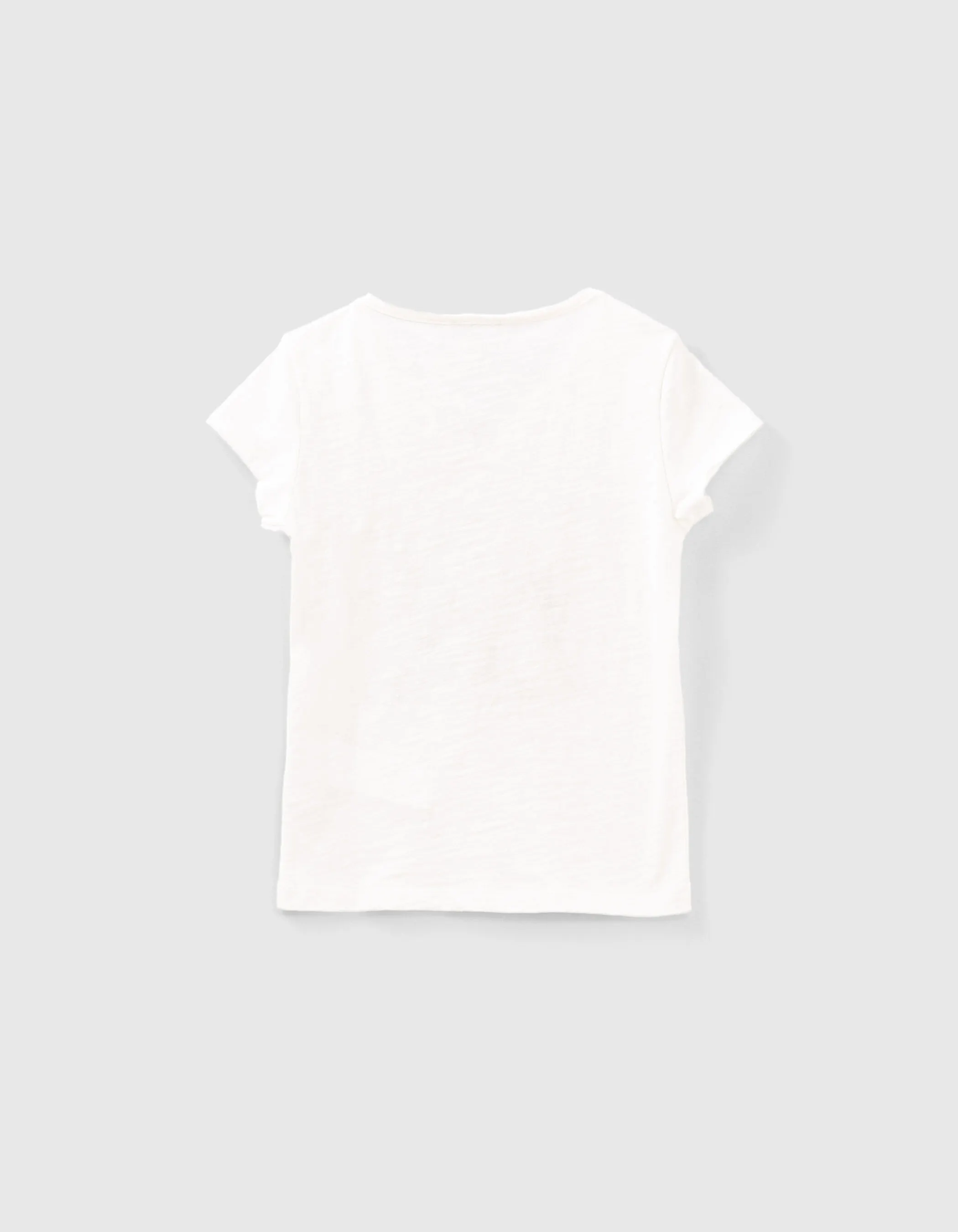 T-shirt blanc cassé avec couronne de fleurs 3D fille