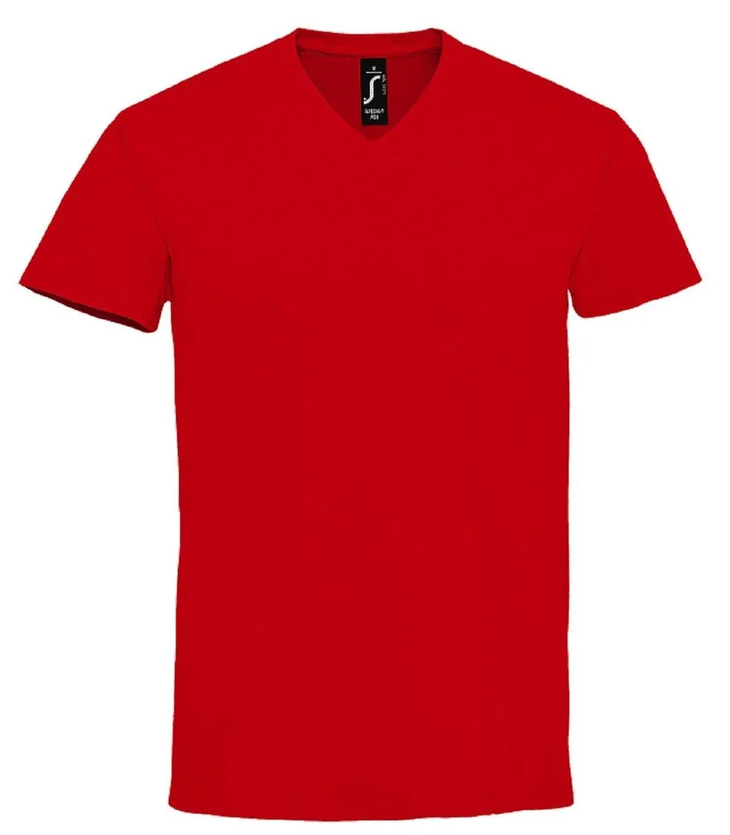 T-shirts col V manches courtes - Homme - 02940 - rouge 