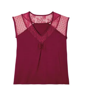 Top de pyjama bordeaux Nuit