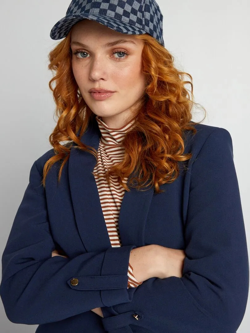 Veste blazer aux manches 3/4 - Bleu marine