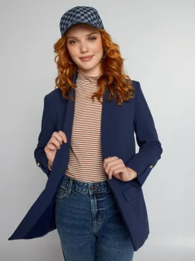 Veste blazer aux manches 3/4 - Bleu marine