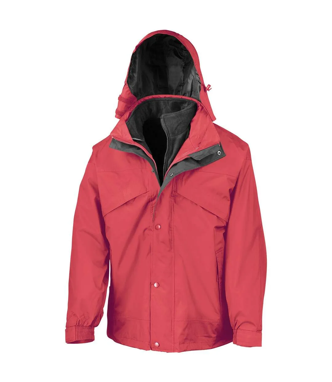 Veste imperméable homme rouge / noir Result