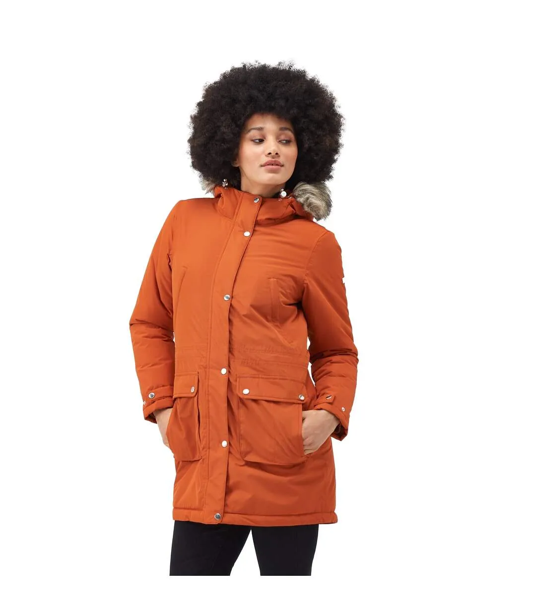 Veste imperméable voltera femme orange brûlé Regatta